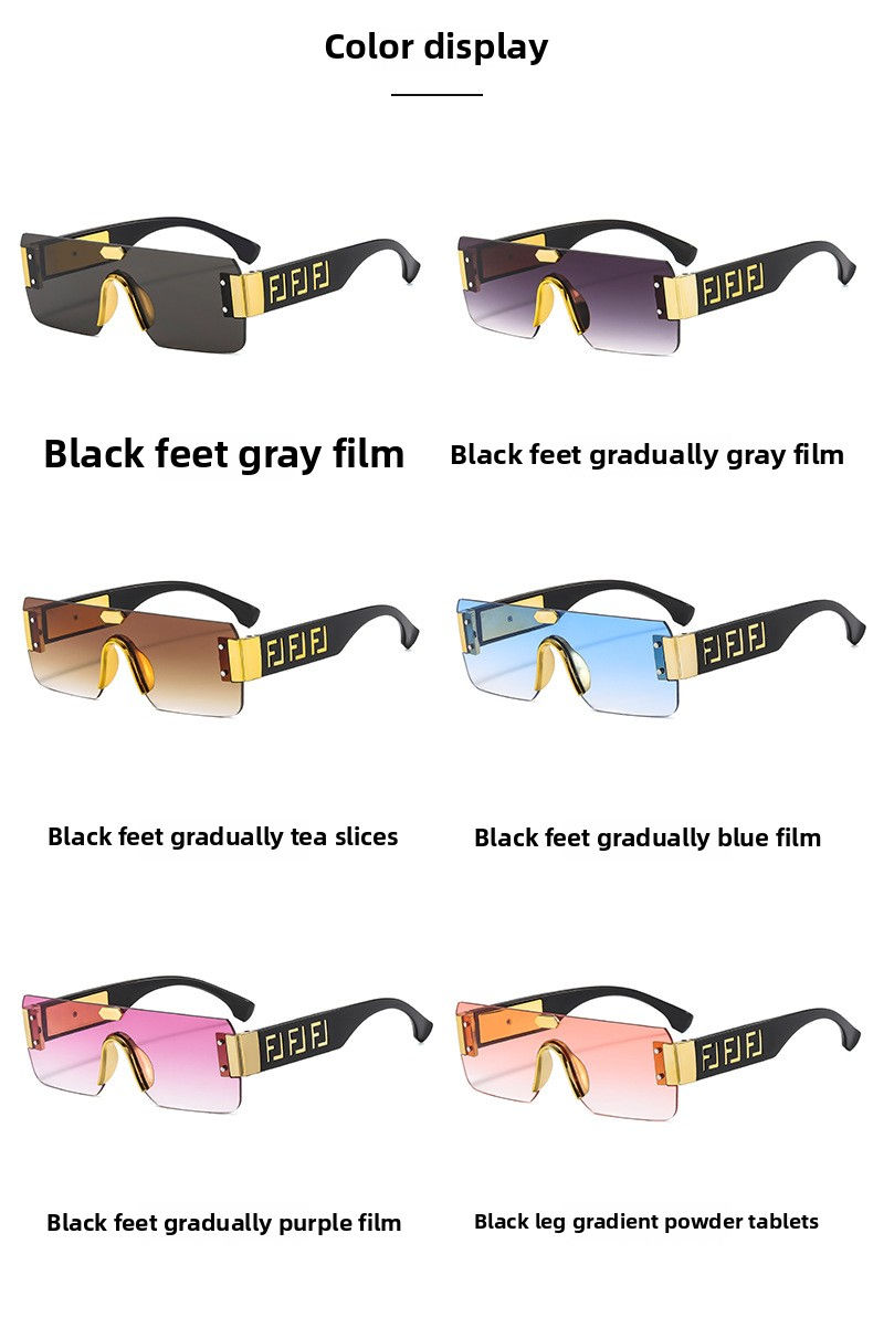 Thumbnail: Fashionable frameless cut edge sunscreen sunglasses for men and women, trendy an