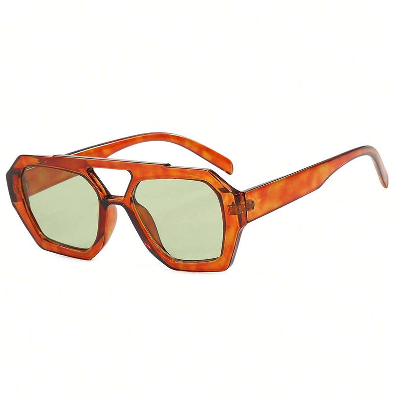 Fashionable Square Sunglasses For Men And Women Dual-Beam Irregular Sun Glasses 