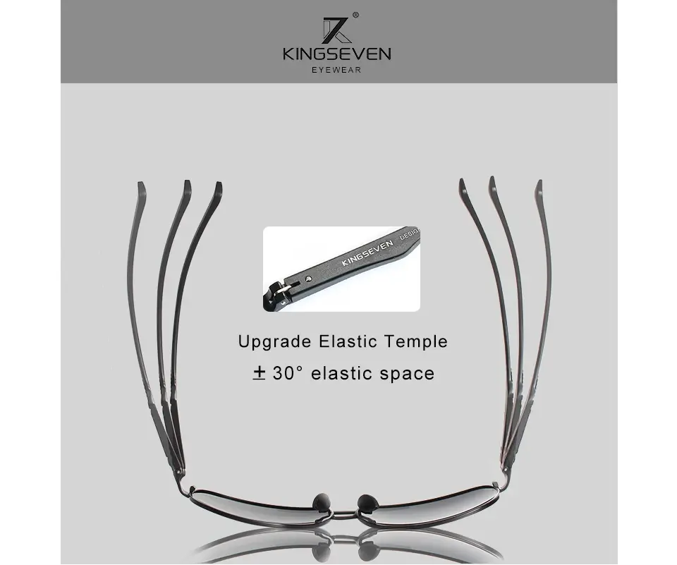 Thumbnail: KINGSEVEN Polarized Aluminum Sunglasses Men UV400 HD Lens Pilot Eye Protection P