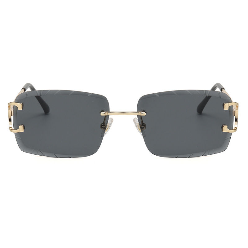 Thumbnail: Trendy Stylish Sunglasses for Men Women Square Shape Rimless Cut Edge Female Sun