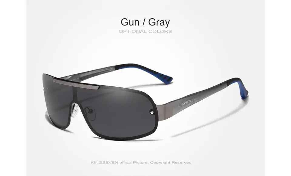 Thumbnail: KINGSEVEN Sunglasses For Men Aluminum HD Polarized UV400 Glasses Integrated Mirr