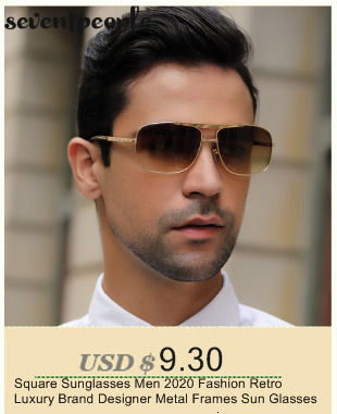 Thumbnail: Vintage Square Sunglasses Men Luxury Brand Designer Metal Frames Sun Glasses for