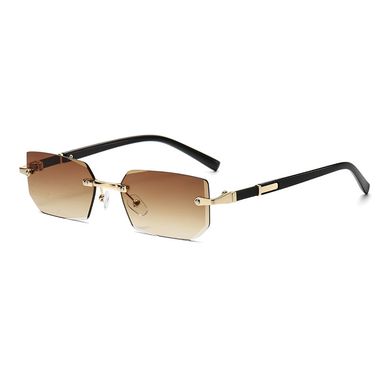 Thumbnail: Trendy Rimless Sunglasses for Men Women Fashion Frameless Rectangle Sun Glasses 