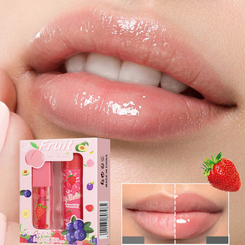 Thumbnail: Fruit lip oil set, lasting moisturizing and nourishing lipstick, long-term lip c