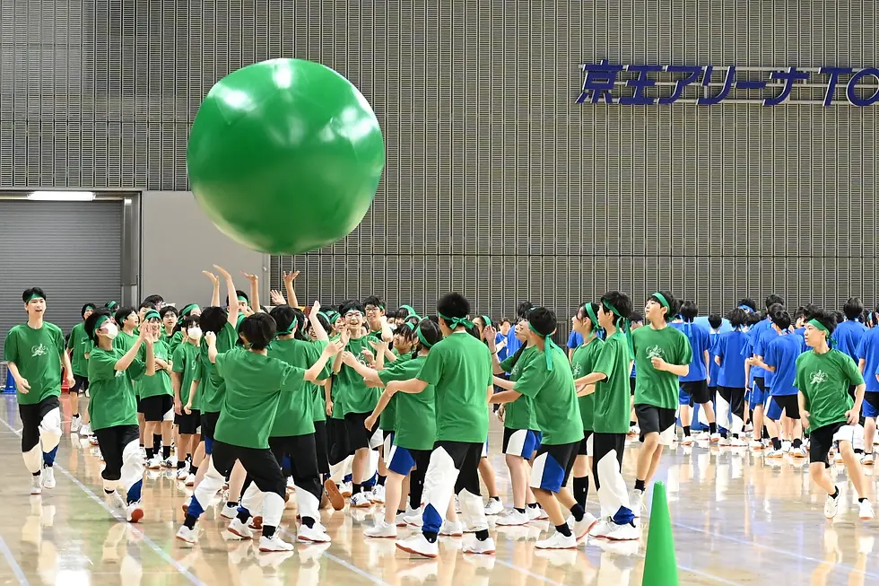 大玉送り1位、緑チーム