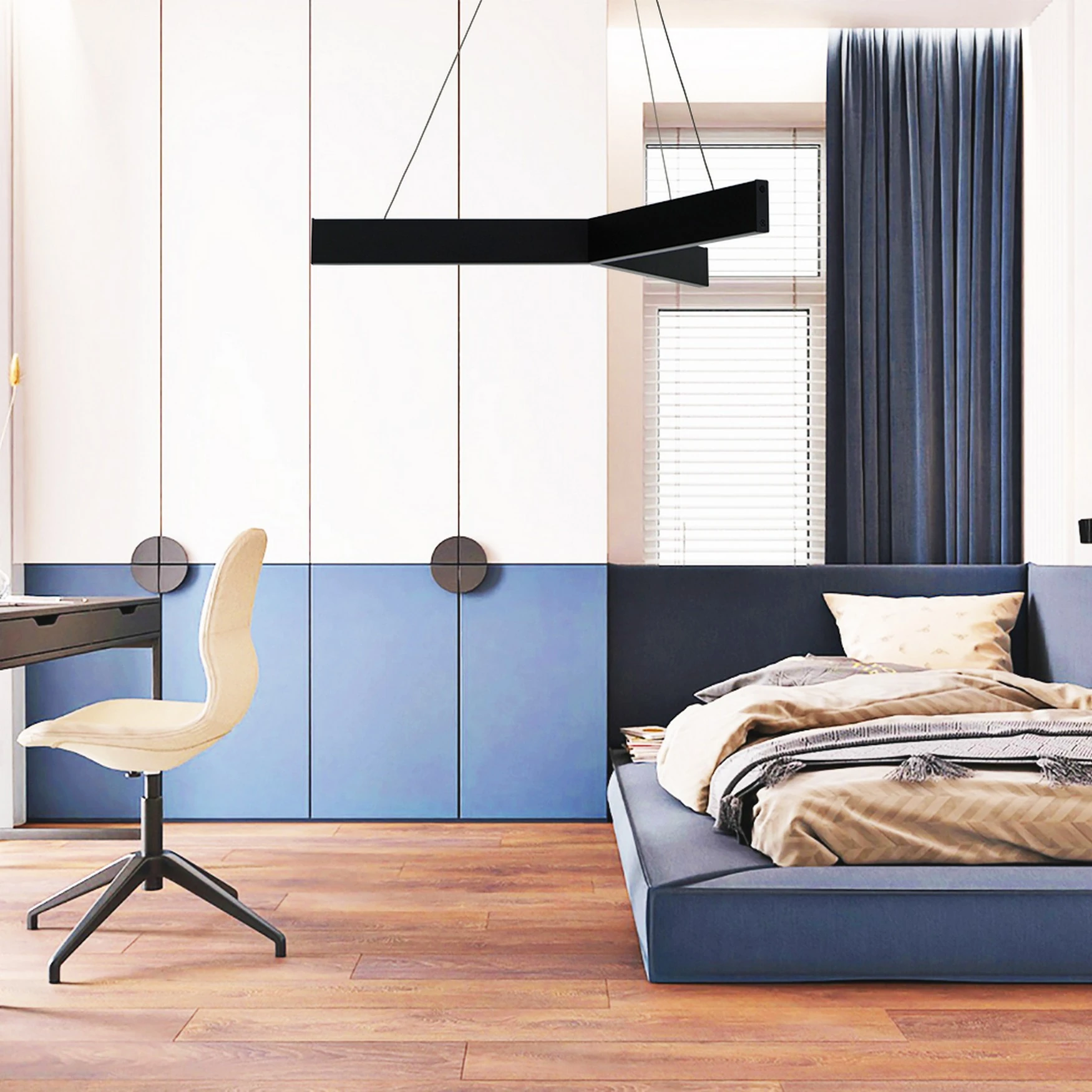 Elegant LED pendant light, 70 cm