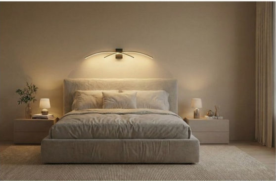 Miniaturbild: Moderne LED‑Wandleuchte 60×80 cm mit linearem Design, wählbarer Lichtfarbe und Gehäusefarbe