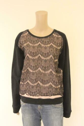 Maison Scotch - zwart/lichtroze trui, maat 3 (maat 38/maat 40)