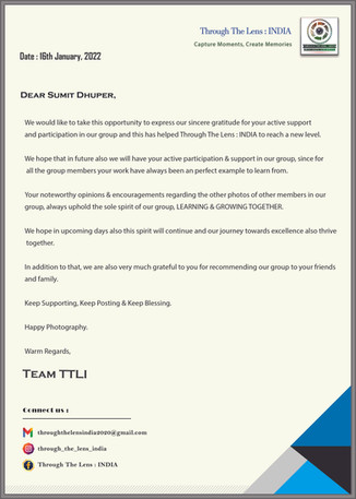 Letter of recognition
