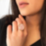 Rose quartz gold ring