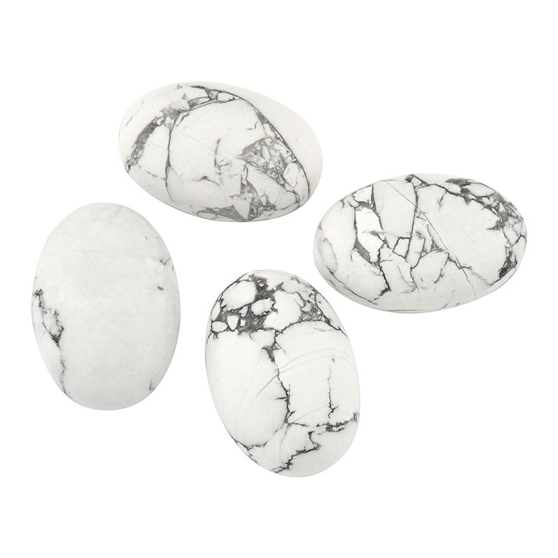 Thumbnail: Rhodium WHITE HOWLITE earring