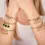 Thumbnail: Three gemstones gold bracelet
