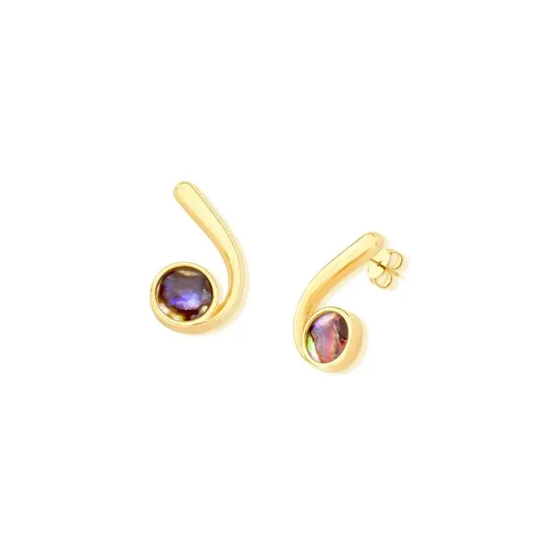Abalone Movement gold Earring