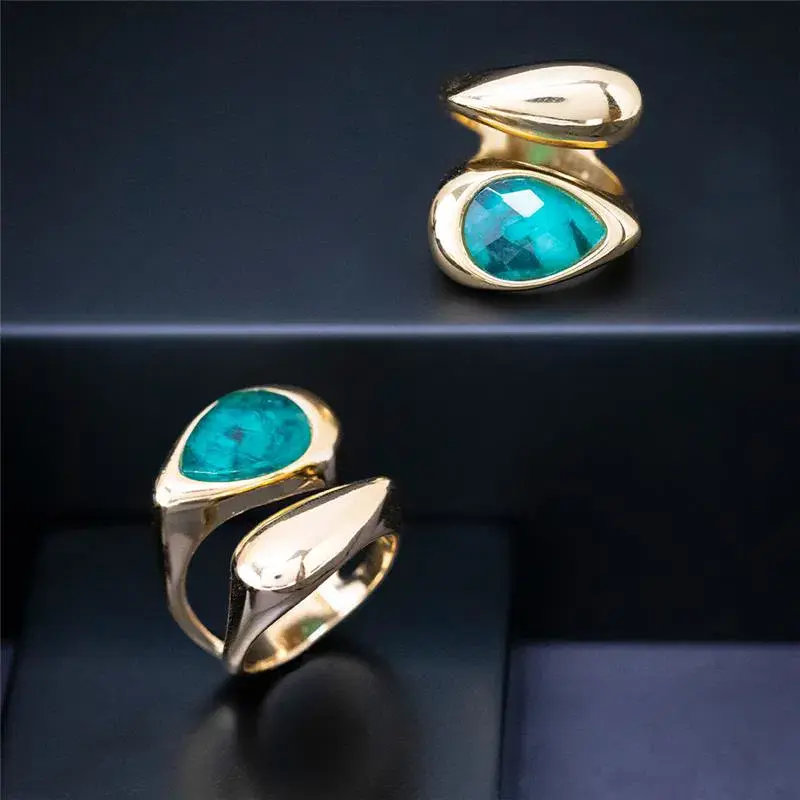 Thumbnail: Gold Charm Ring with Emerald size 6