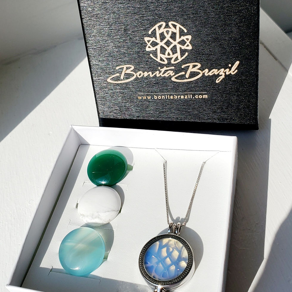 Thumbnail: Bonita Brazil Rhodium logo Necklace