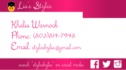 LiaStyles - Business Card Design (Back)