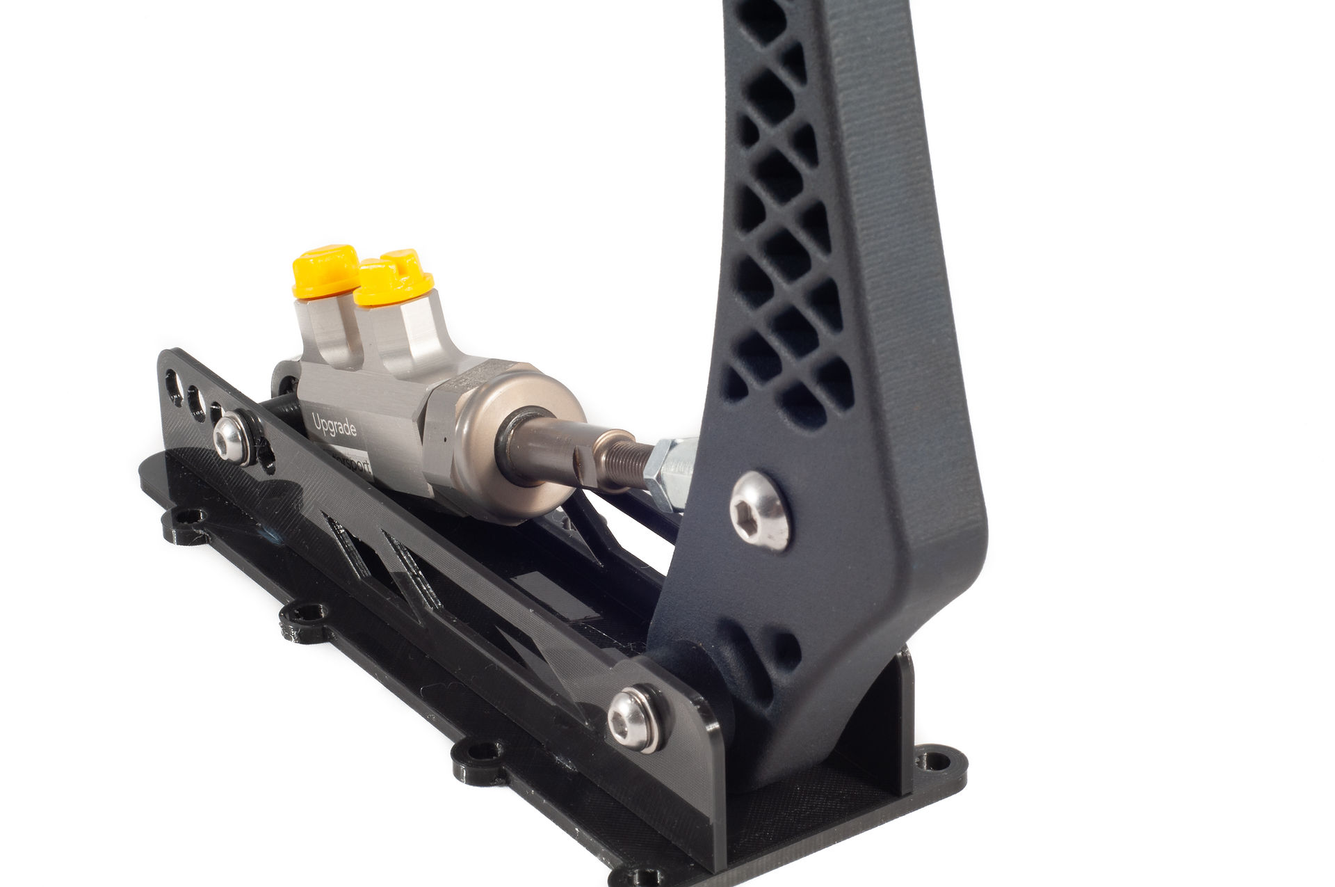 Upgrade Motorsport designed 3D printed Hydraulic Handbrake, using Upgrade Motorsport Alloy billet spherical bearing master cylinder.