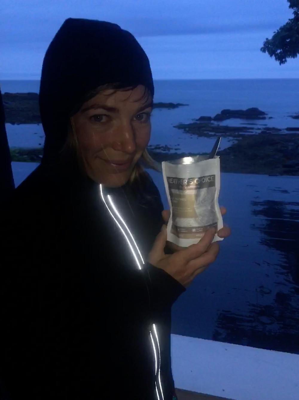 Pre-dawn breakfast of Heather's Choice Banana Nutmeg Breakfast