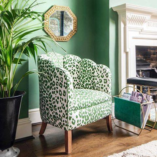 F Schumacher: Iconic Leopard green chair