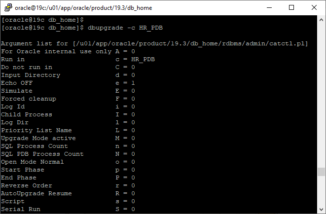 upgrade pdb - dbupgrade -c PDB