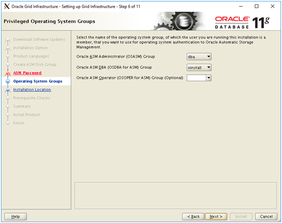 oracle grid infrastructure - operating system groups