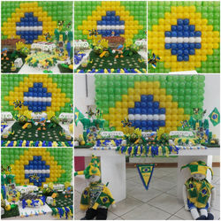 Mesa Pe quadrado provencal  Tema Especial com Painel de Bexiga