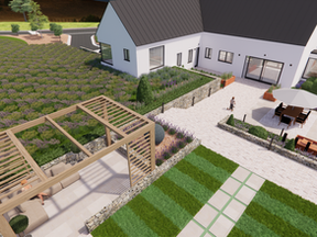 this photograph shows a landscaped garden