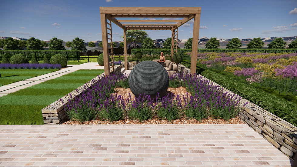 Landscaped garden design.