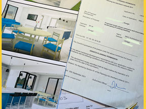 This photograph shows an application for planning permission.