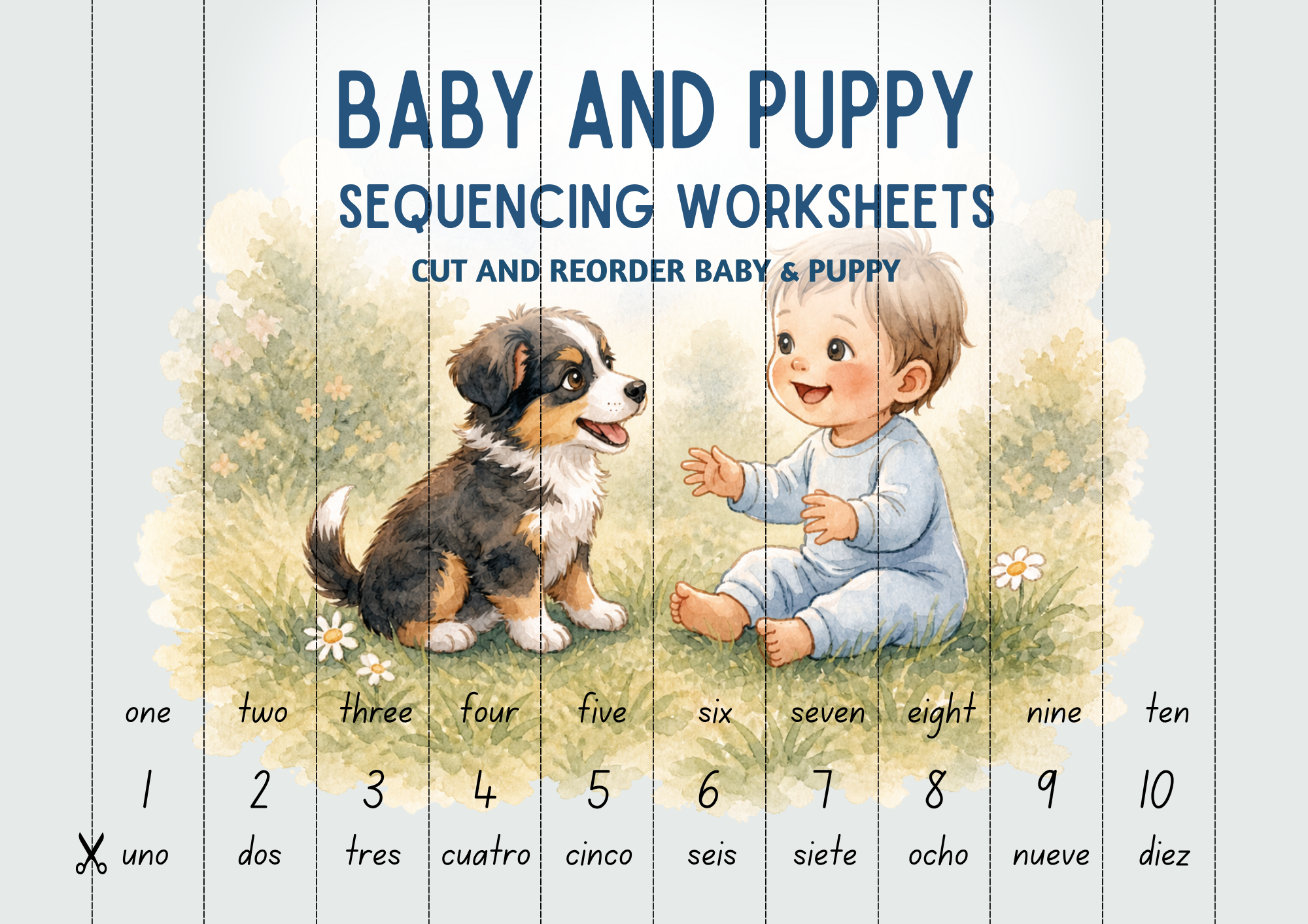 Puppy and Baby Sequencing Worksheets (digital file)