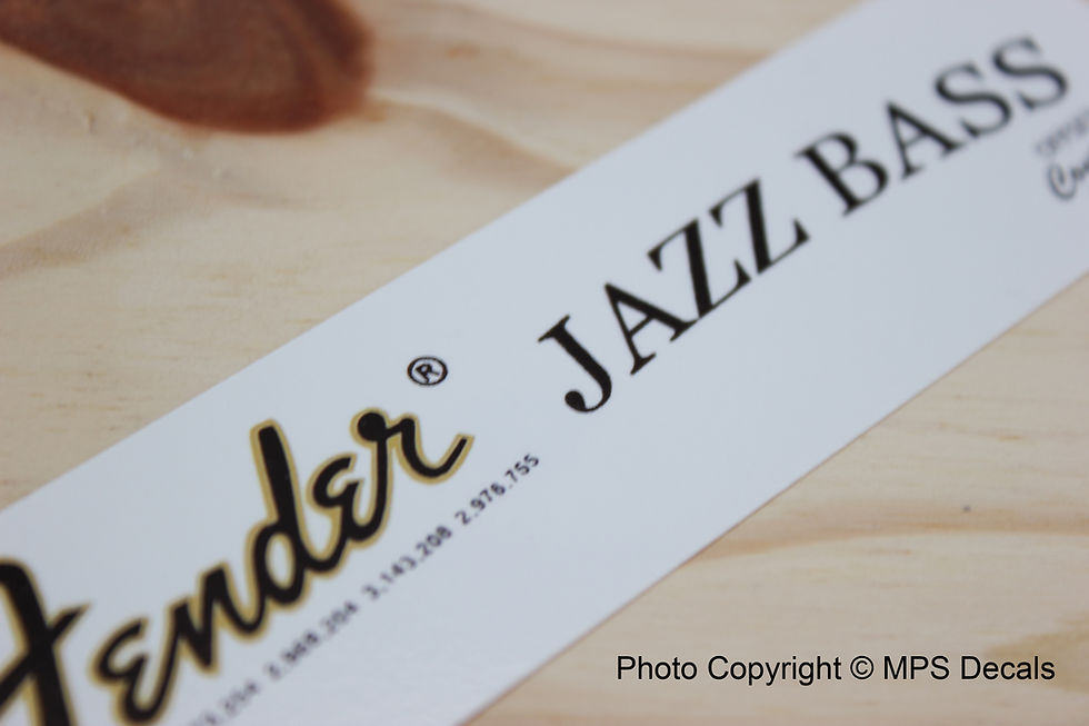 Thumbnail: Fender Jazz Bass Guitar Headstock Waterslide Decal