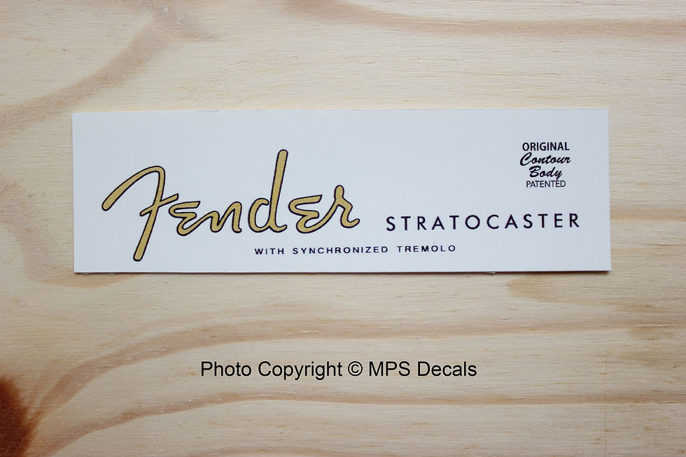 Thumbnail: Fender Stratocaster Synchronized Tremolo Guitar Headstock Waterslide Decal