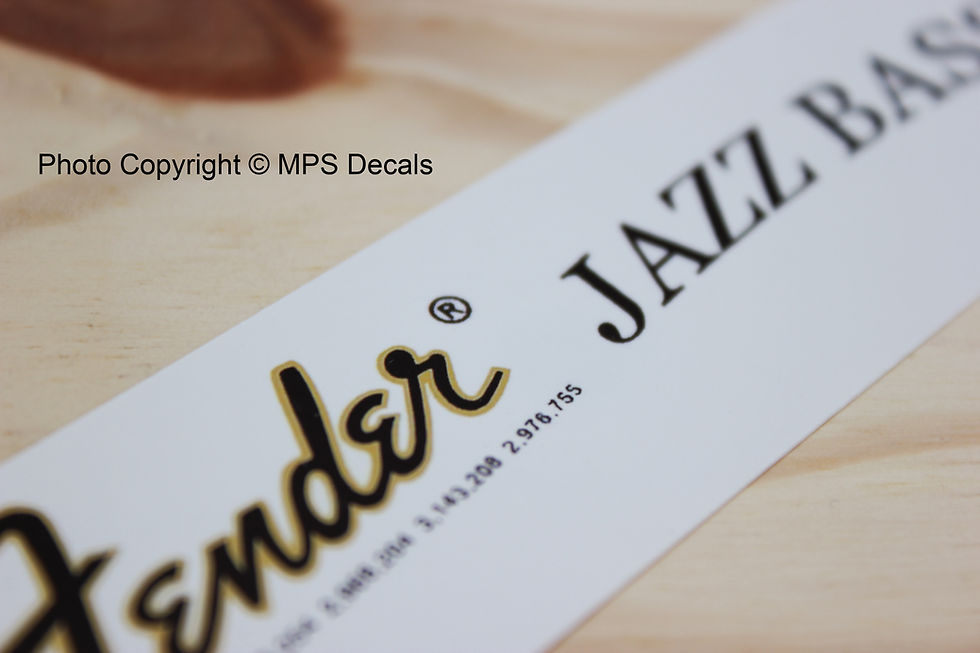 Thumbnail: Fender Jazz Bass Guitar Headstock Waterslide Decal