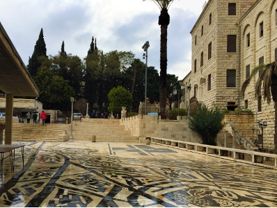 After mass, we walked through the tiled plaza just outside the chapel, with its striking tiles..