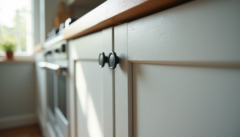 Freshly Sprayed Kitchen Cabinet Door