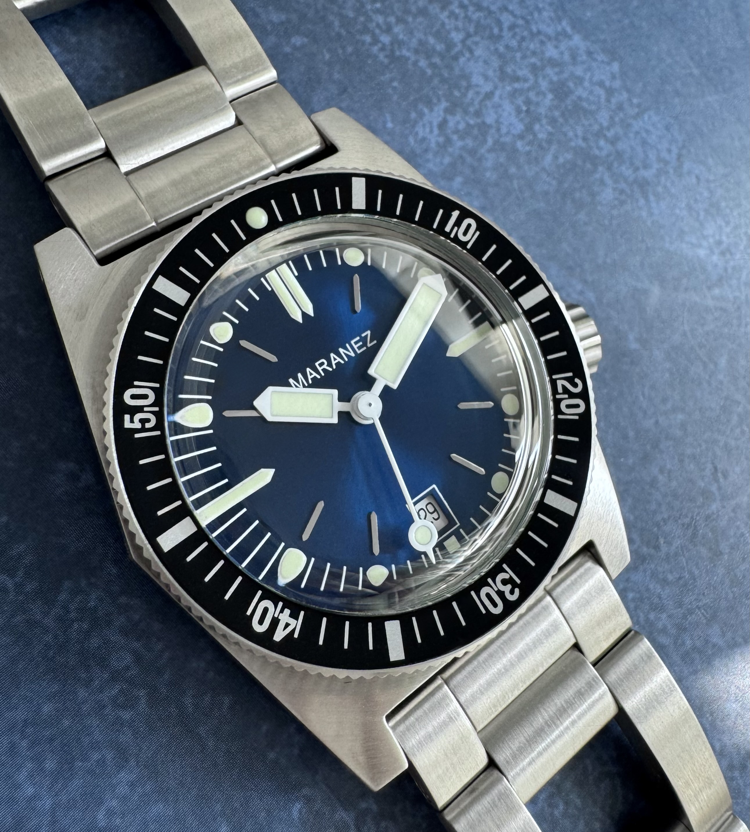 Kata blue dial white hands black bezel