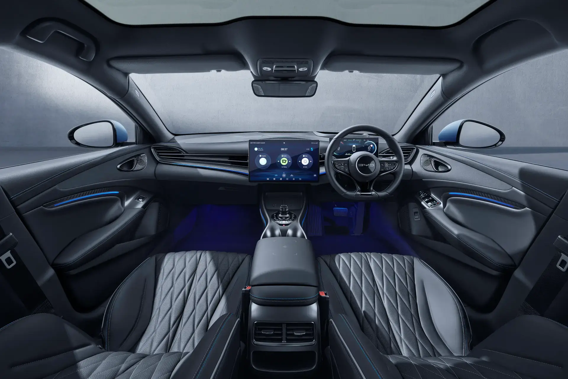 BYD Shark 6 interior with large infotainment screen