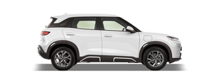 White BYD Shark 6 electric pickup truck side view