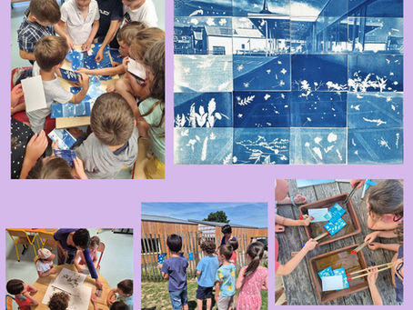 Atelier Cyanotype pour le projet Itiner'art.