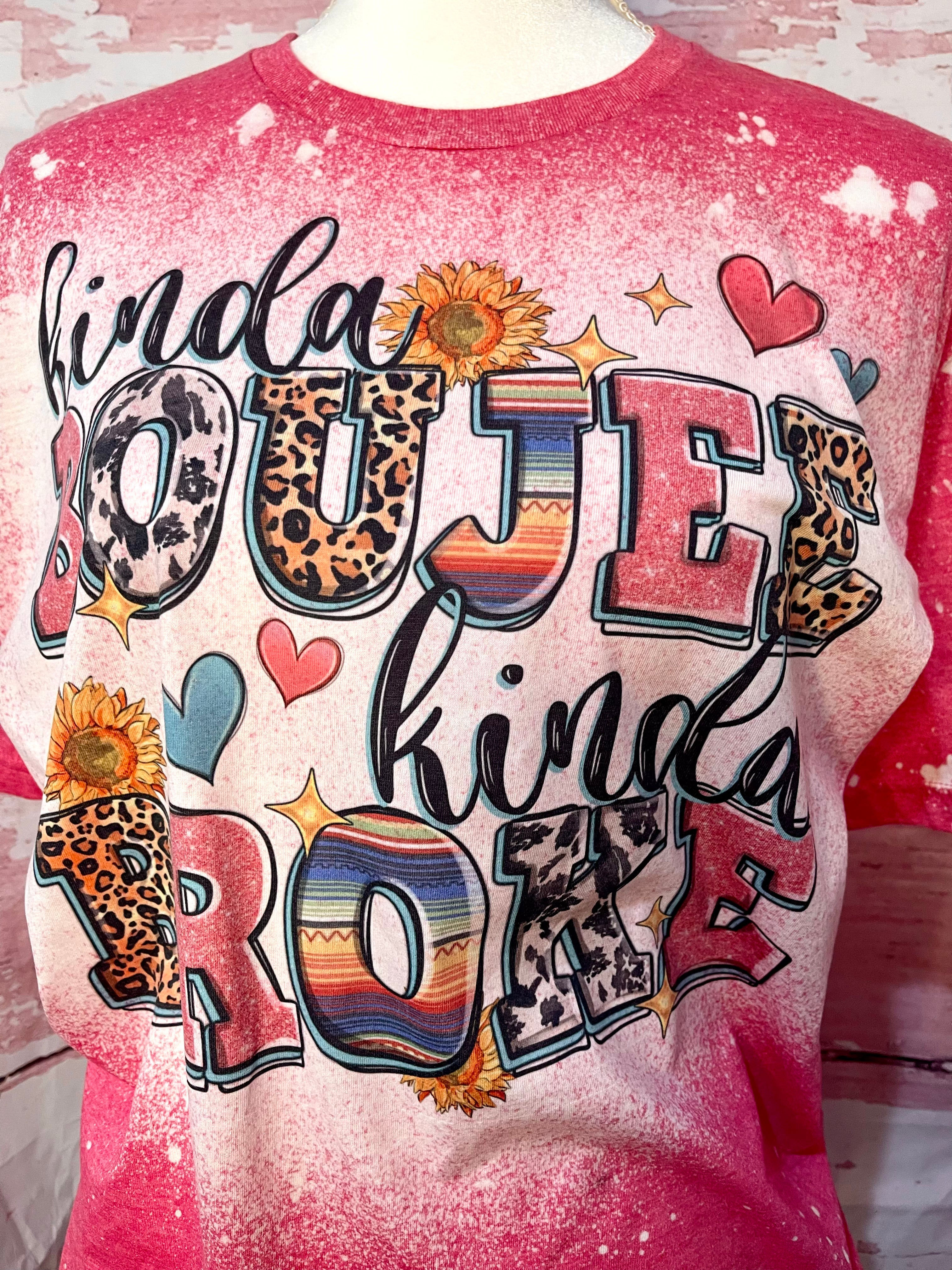 Kinda Boujee Kinda Broke Bleached Tee