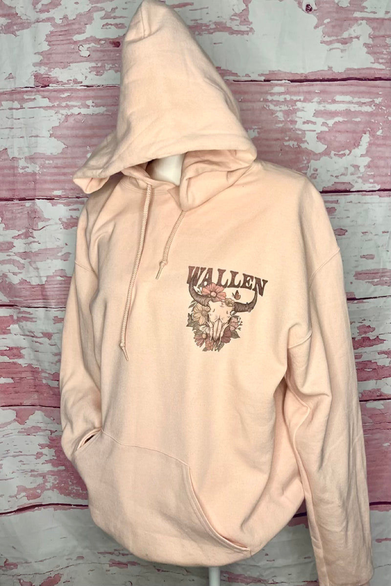 Floral Bull Skull Hoodie