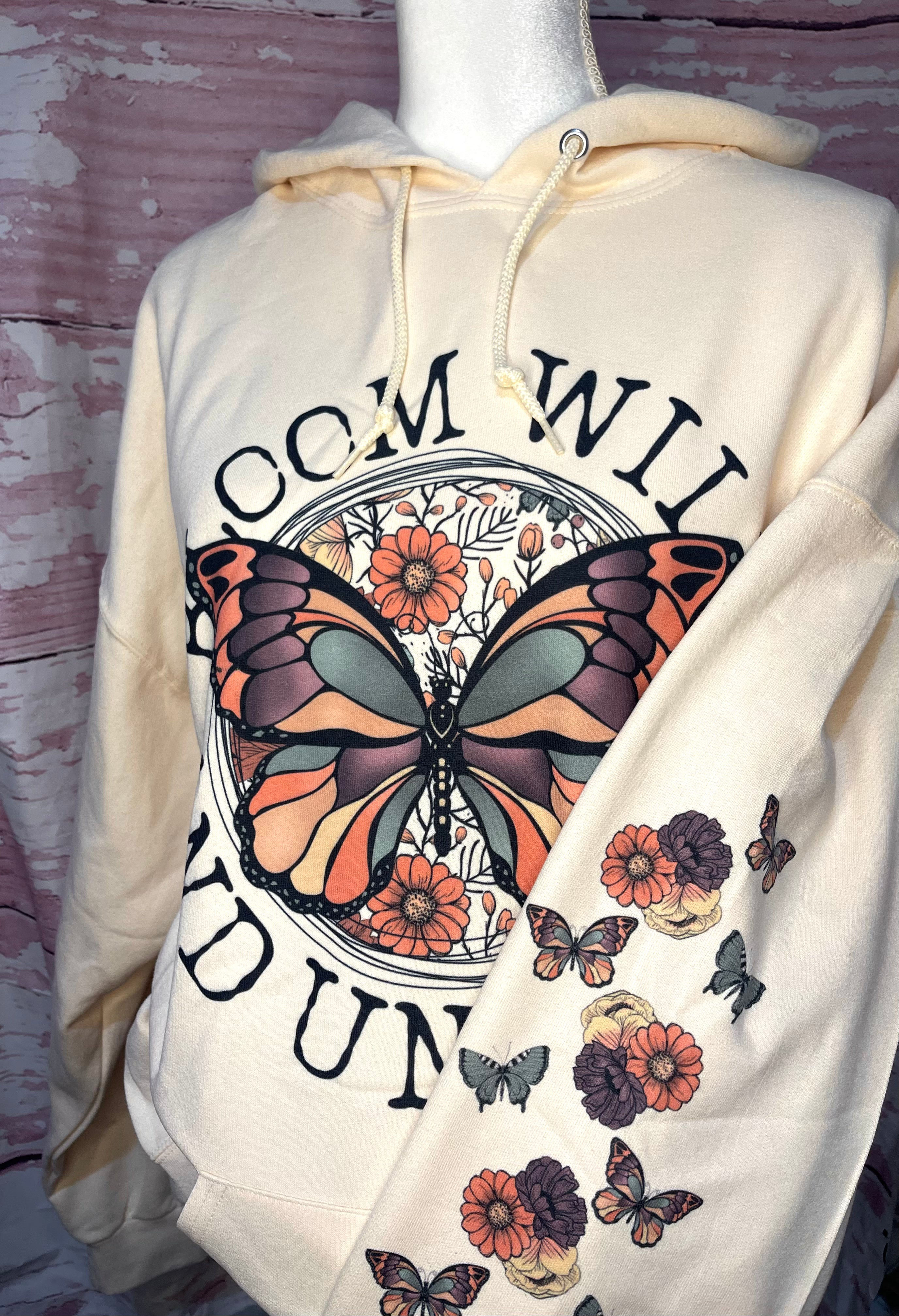 Bloom Wild & Untamed Cream Hoodie