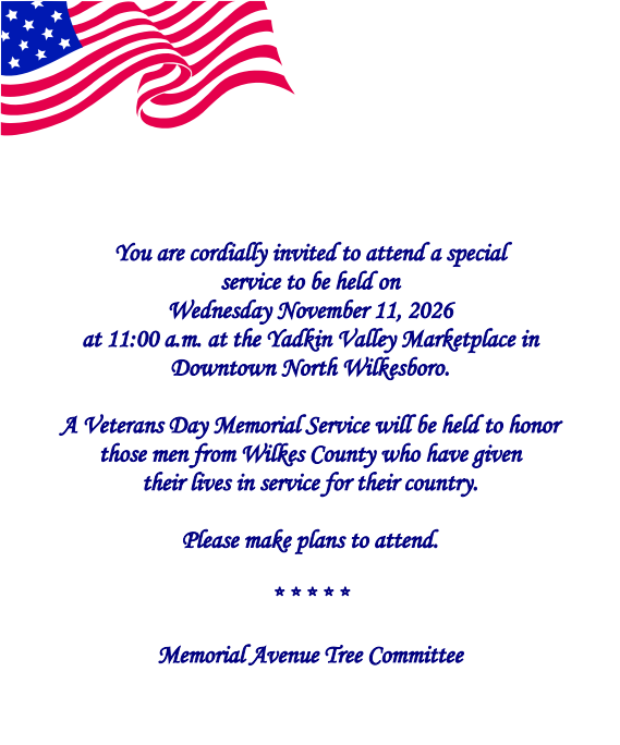 Veterans Day Memorial Service