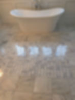 Master Bathroom Tile and delicate Tile Rug