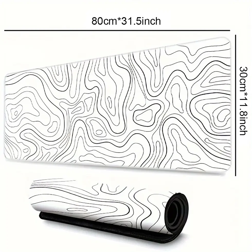 Thumbnail: Large Gaming Mouse Pad Stitched Edges Non-Slip Rubber Base