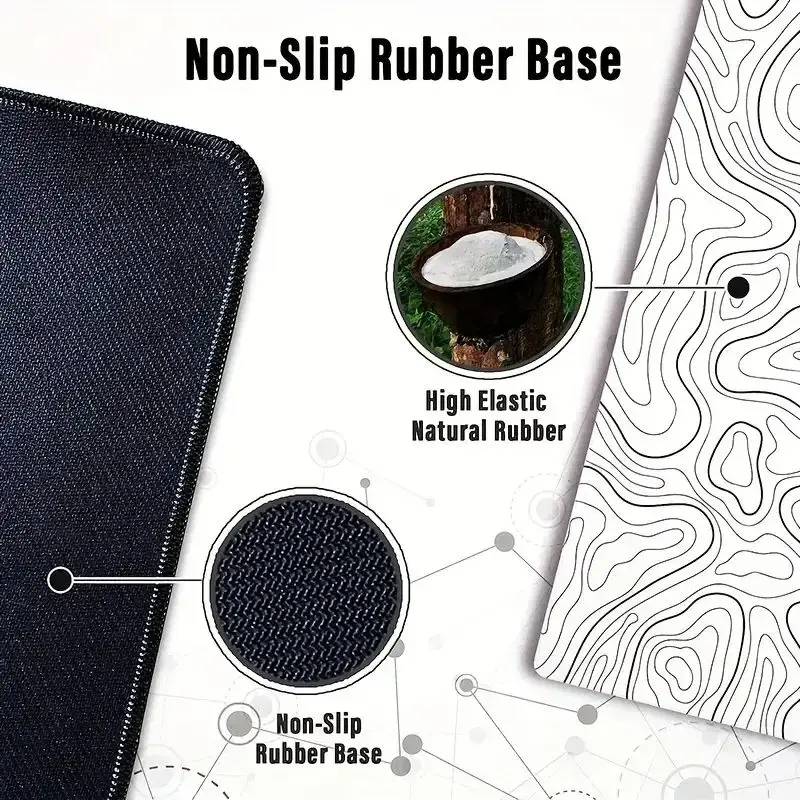 Thumbnail: Large Gaming Mouse Pad Stitched Edges Non-Slip Rubber Base