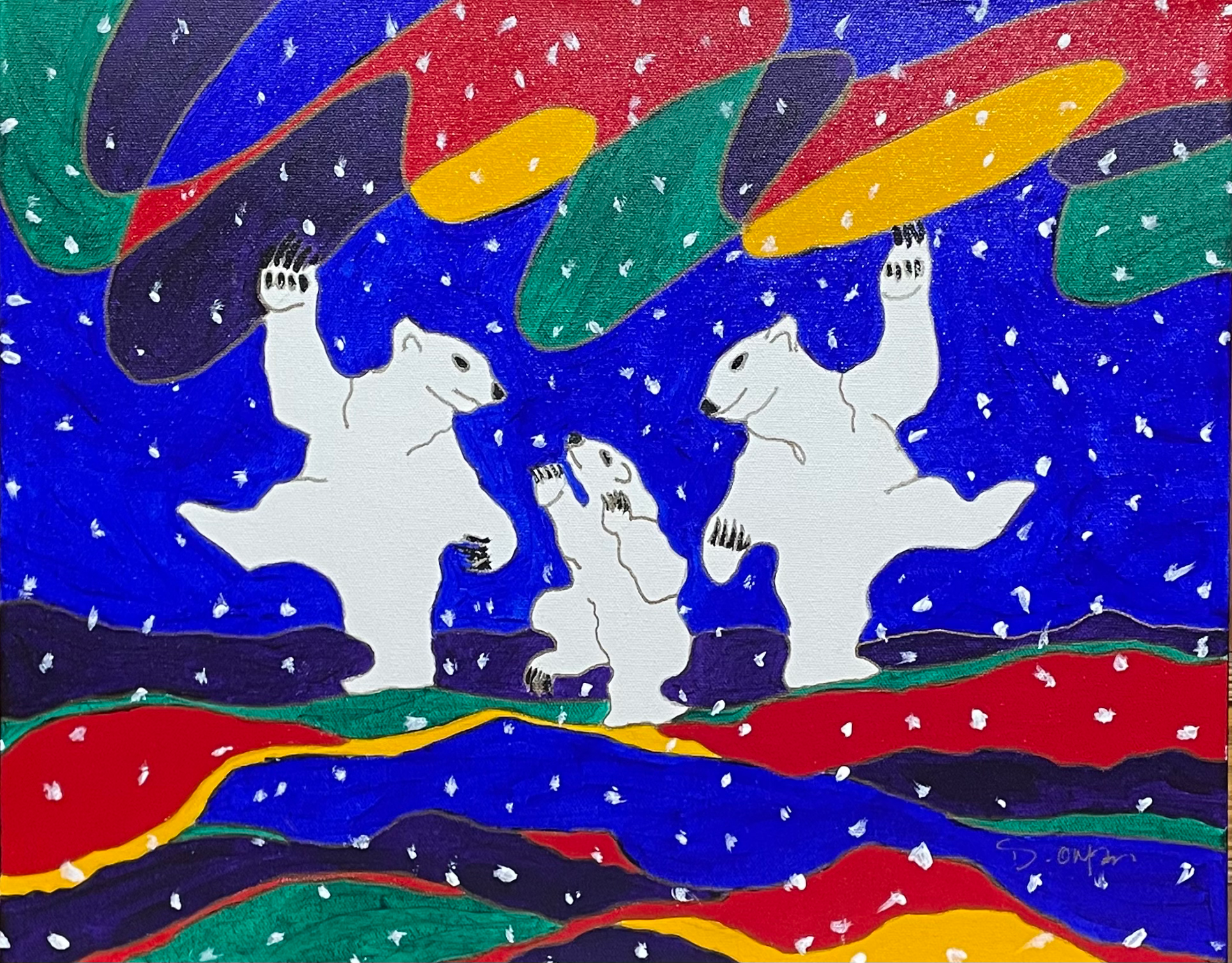 Aurora dancing bears