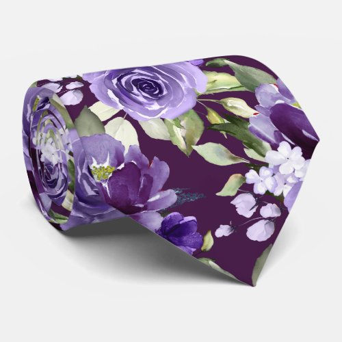 Hot Deals! PixDezines H2 Flowers Violet Lavender Purple Roses Neck Tie