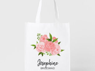 Review Coral Watercolor Floral Bridesmaid Tote Bag