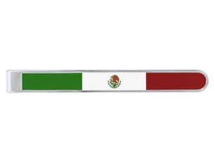 Big Deals! Mexico flag silver finish tie bar